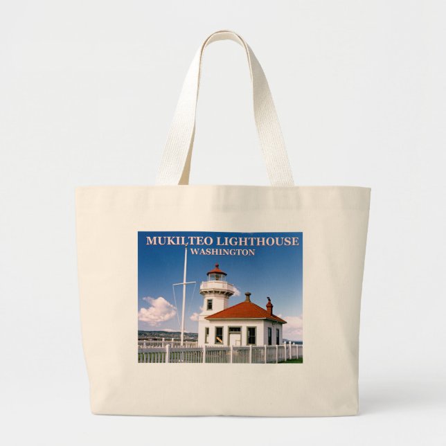 Mukilteo Lighthouse, Washington Jumbo Tote Bag (Front)