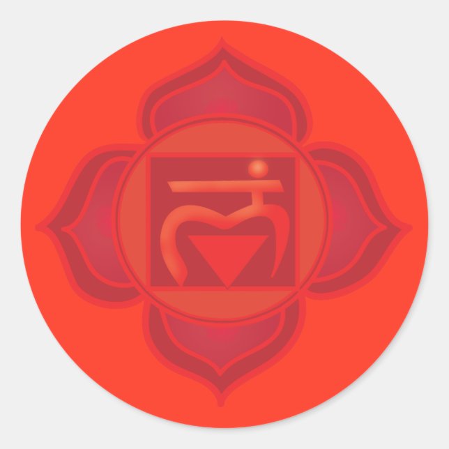 Muladhara chakra  Classic Round Sticker, Glossy Classic Round Sticker (Front)