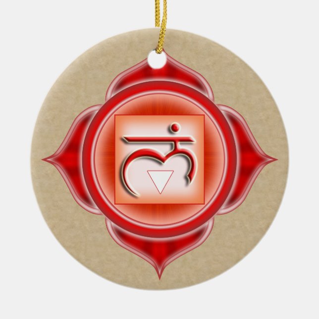 Muladhara or Root the 1st Chakra Ceramic Ornament (Front)