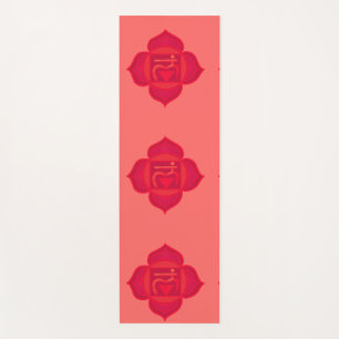 Muladhara, racine Chakra, tapis rouge de yoga de