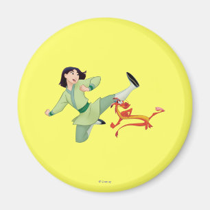 Mulan and Mushu Kicking Magnet