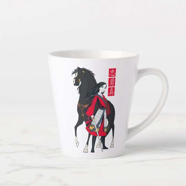 Mulan Beside Black Wind Illustration Latte Mug (Right)