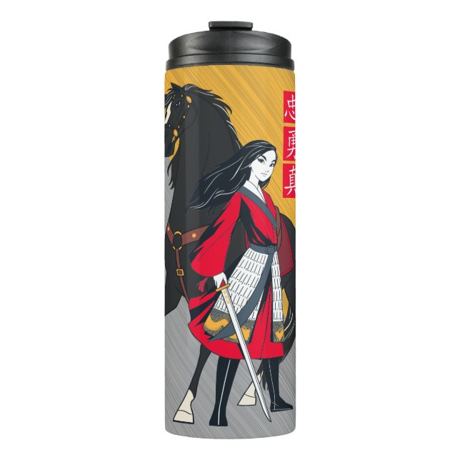 Mulan Beside Black Wind Illustration Thermal Tumbler (Front)