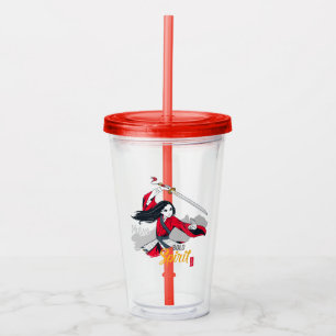 Mulan "Bold Spirit" Illustration Acrylic Tumbler