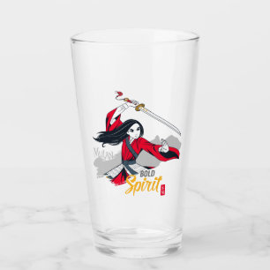 Mulan "Bold Spirit" Illustration Glass