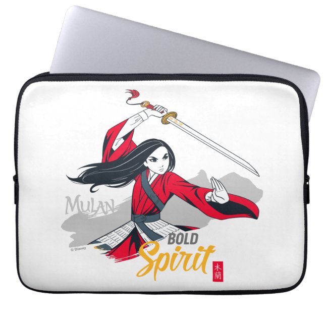 Mulan "Bold Spirit" Illustration Laptop Sleeve (Front)