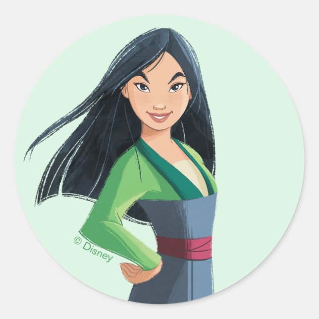 Mulan Courage in Every Step Classic Round Sticker (Front)