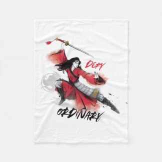 Mulan "Defy Ordinary" Watercolor Fleece Blanket