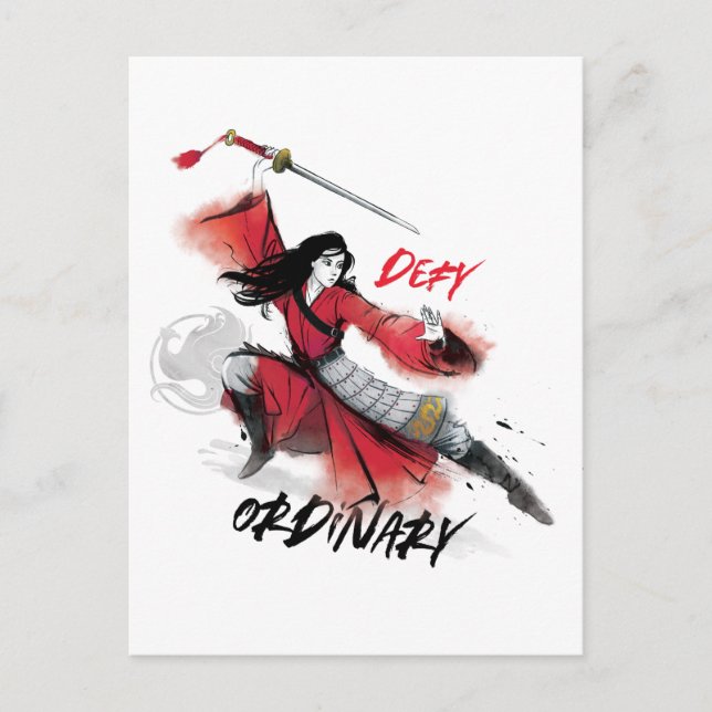 Mulan "Defy Ordinary" Watercolor Postcard (Front)