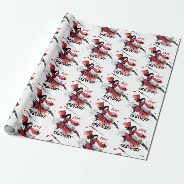 Mulan "Defy Ordinary" Watercolor Wrapping Paper (Unrolled)