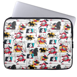Mulan Illustrated Panels Pattern Laptop Sleeve