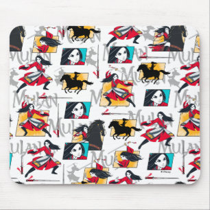 Mulan Illustrated Panels Pattern Mouse Pad