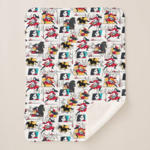 Mulan Illustrated Panels Pattern Sherpa Blanket