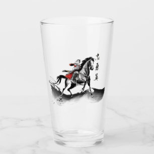 Mulan In Armor Riding Black Wind Watercolor Glass