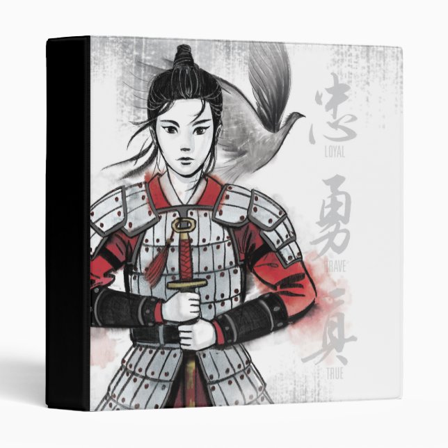Mulan In Armour "Loyal Brave True" Watercolor Binder (Front/Spine)