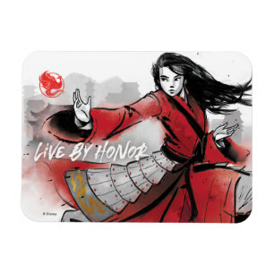 Mulan "Live By Honor" Watercolor Magnet