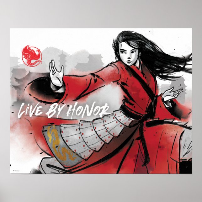 Mulan "Live By Honor" Watercolor Poster (Front)