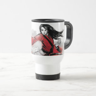Mulan "Live By Honor" Watercolor Travel Mug