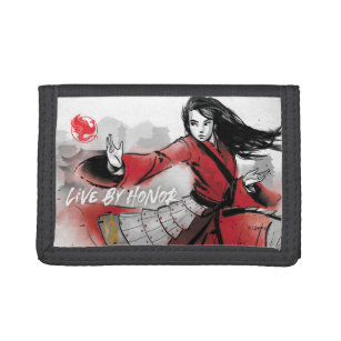 Mulan "Live By Honor" Watercolor Trifold Wallet