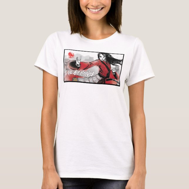 Mulan "Live By Honour" Watercolor T-Shirt (Front)