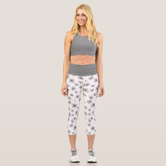 Mulan "Loyal Brave True" Flower & Spirit Pattern Capri Leggings