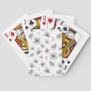 Mulan "Loyal Brave True" Flower & Spirit Pattern Playing Cards