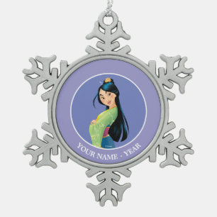 Mulan   Mulan Hands Crossed Add Your Name Snowflake Pewter Christmas Ornament