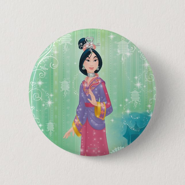 Mulan Princess 2 Inch Round Button (Front)