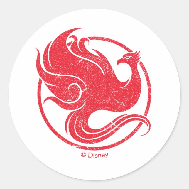 Mulan Riding Black Wind Framed Watercolor Classic Round Sticker (Front)