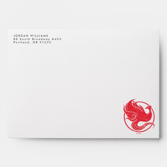 Mulan Riding Black Wind Framed Watercolor Envelope (Front)