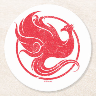 Mulan Riding Black Wind Framed Watercolor Round Paper Coaster