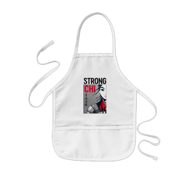Mulan "Strong Chi" Illustration Kids Apron (Front)