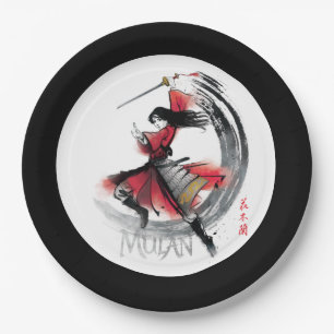 Mulan Sword Art Watercolor Paper Plate