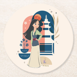 Mulan True to Myself Round Paper Coaster