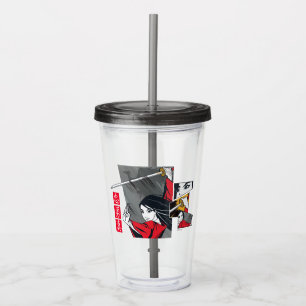 Mulan With Sword Illustrated Panels Acrylic Tumbler