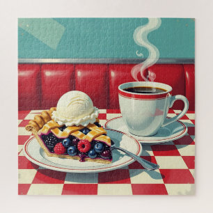 Mulberry and Blueberry Pie, Ice Cream & Coffee Jigsaw Puzzle