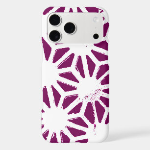 Mulberry and white geometric pattern
