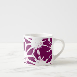 Mulberry and white geometric pattern espresso cup