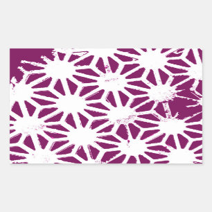 Mulberry and white geometric pattern sticker
