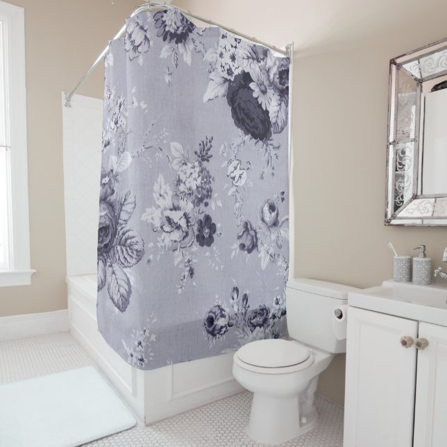Mulberry Blue Purple Botanical Floral Toile No.4 (In Situ)
