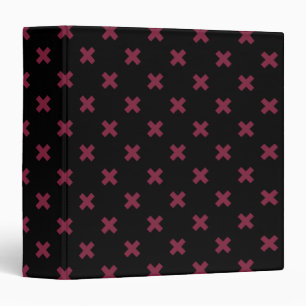 Mulberry cross stitches on black binder