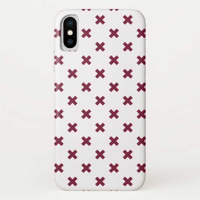 Mulberry cross stitches on white Case-Mate iPhone case (Back)