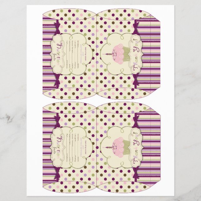 Mulberry Dot Candy Box Template Flyer (Front)