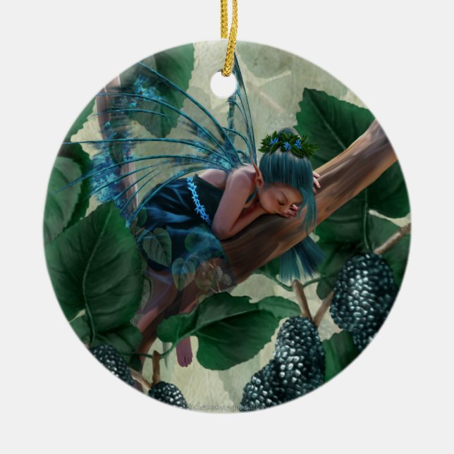 Mulberry Fairy Ceramic Ornament (Front)