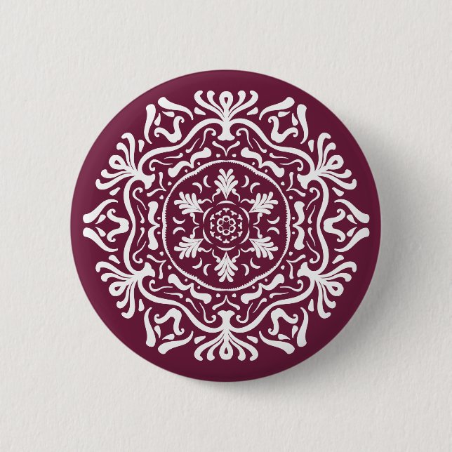 Mulberry Mandala 2 Inch Round Button (Front)