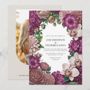 Mulberry, Mauve Clay & Soft Fig Wedding Invitation
