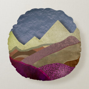 Mulberry Mountains Round Pillow