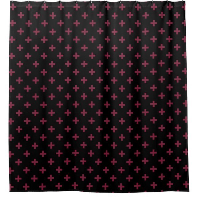Mulberry polka crosses on black (Front)
