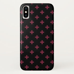 Mulberry polka crosses on black Case-Mate iPhone case
