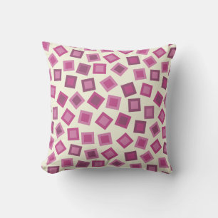 Mulberry Squares Throw Pillow